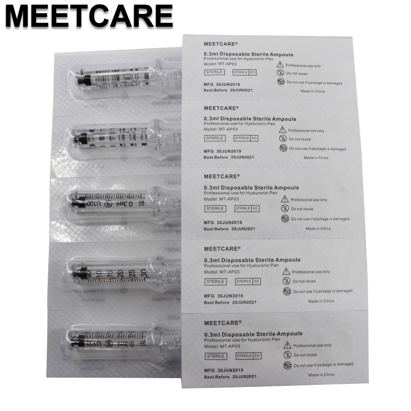 0,3 миллилитровый шприц ампул головка для гиалуроновой ручки одноразовые стерильные расходные материалы Hyaluronique пистолет удаление морщин для губ лифтинг