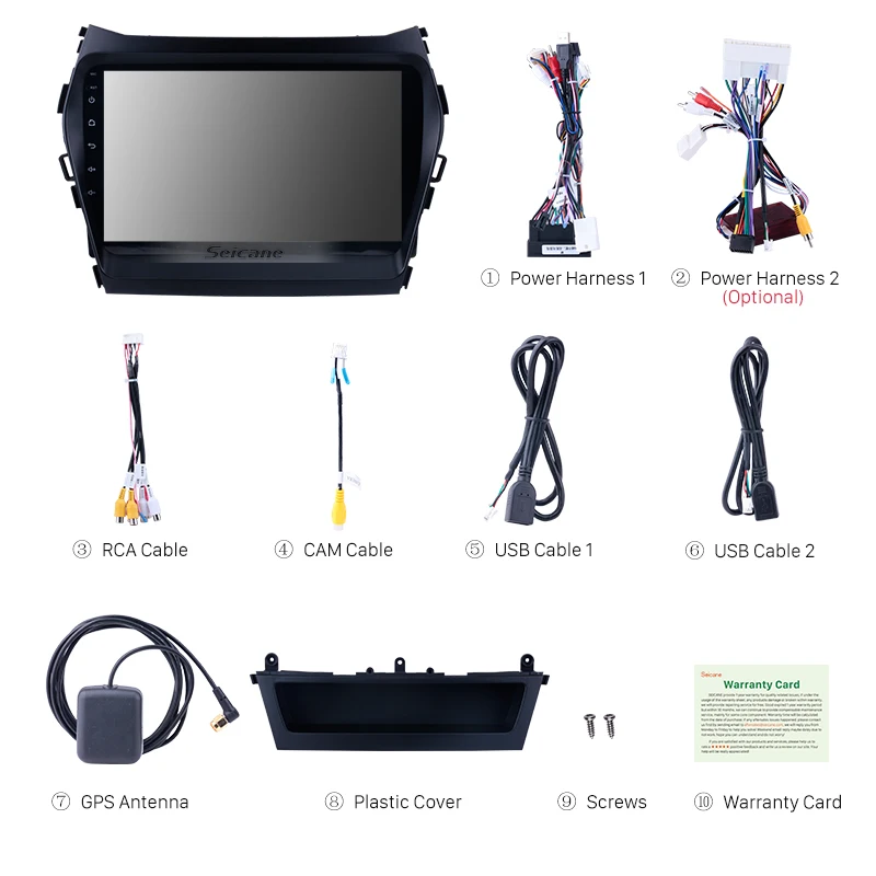 Clearance Seicane 2Din Android 8.1 9 Inch Car Radio For 2013 2014-2017 Hyundai IX45 SantaFe Stereo Touchscreen Head Unit Multimedia Player 5