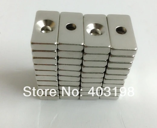 

WholeSale! N35 Magnets F20*10*4mm hole 4mm Super Powerful Strong Rare Earth Block NdFeB Magnet Neodymium-Free Shipping