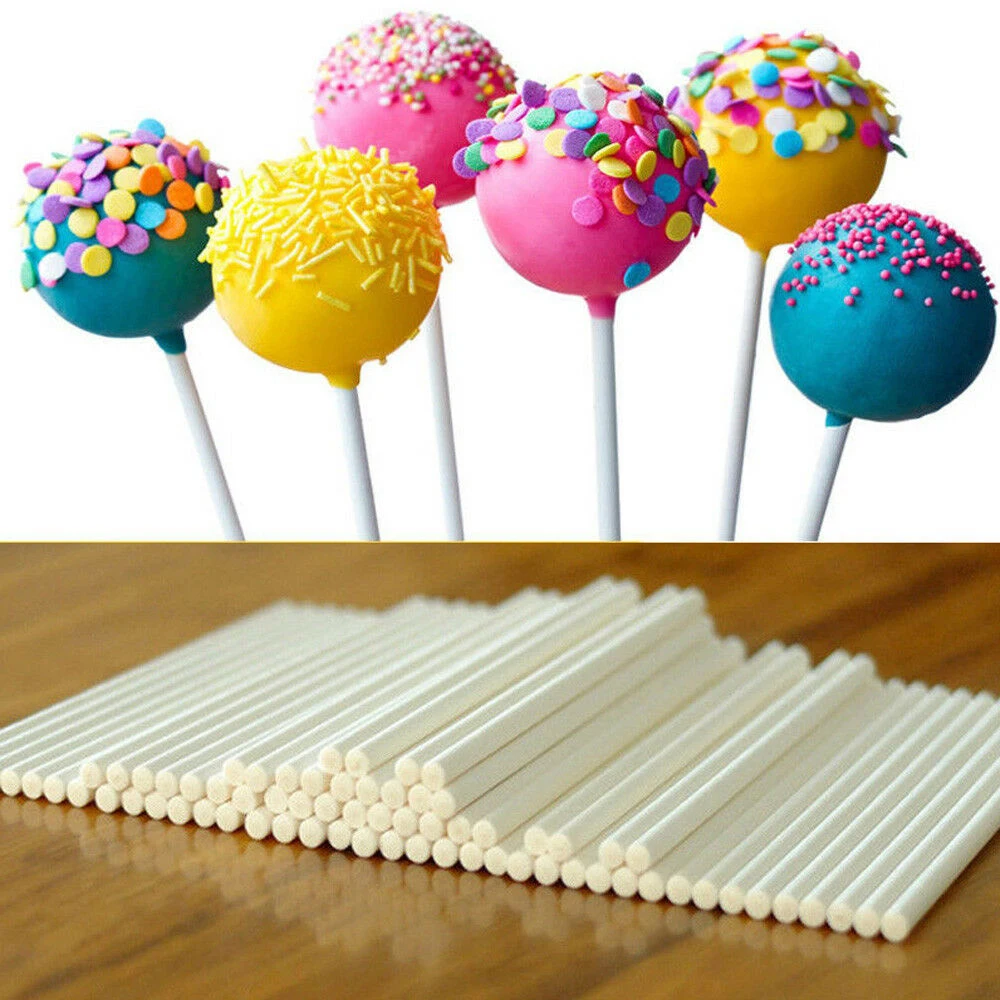 100pcs Pack Solid Core Paper Lollipop Sticks DIY Lolly
