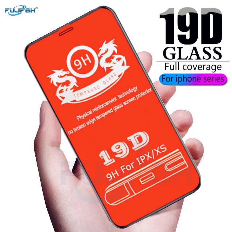 

19D protected tempered glass for iPhone 8 6 6S Plus XR glass iphone 7 8 Plus screen protector iphone X XS MAX protective glass