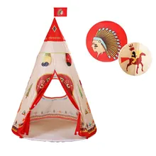 Дети ребенок палатка Игрушечные лошадки индийский палатки играть дома Треугольники печатных вигвама детская игровая палатка типи для детской комнаты Игрушечные лошадки манеж дом