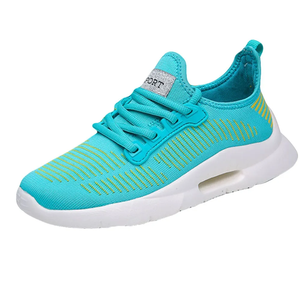 women platform sneakers breathable mesh Sneakers Lace Up Soft High Footwear Leisure slip on shoes for women#g2 - Color: Green