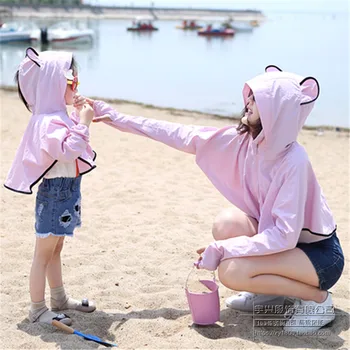 

Mother and Daughter Clothes Mommy Boys Sunscreen Shirt Mama Bear Baby Shirt Sun UV Protection Jackets Family Matching Outfits