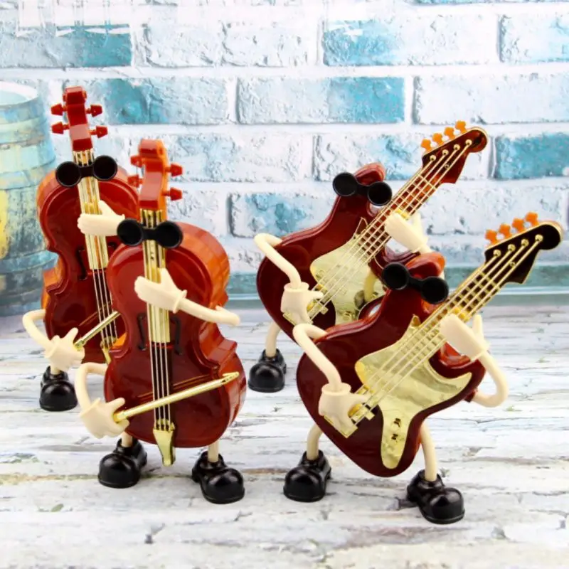 Nuevo regalo de amante romántico caja de música de guitarra dinámica muñeca creativa modelo de plástico artesanía decoración del hogar caja de columpio cajas de música