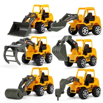 6 Styles /set Car toy Plastic Diecast Construction Engineering Vehicle Excavator Toys for boys Wholesale 1