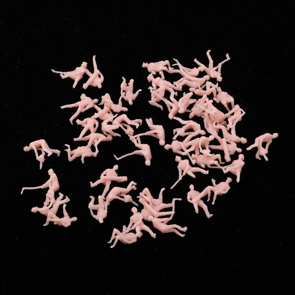 48Pcs 1/87 Worker People Figure Figurine Model Toys HO for Train Railway Accessory Diorama Scenery Layout