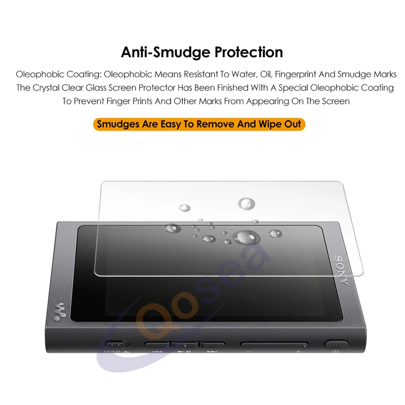 Защитная пленка Qosea для Sony Walkman 9H прозрачная Взрывозащищенная закаленное стекло с