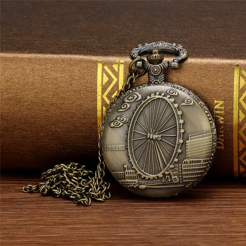 

2019 Personalized Pattern Steampunk Vintage Quartz Roman Numerals Pocket Watch Q