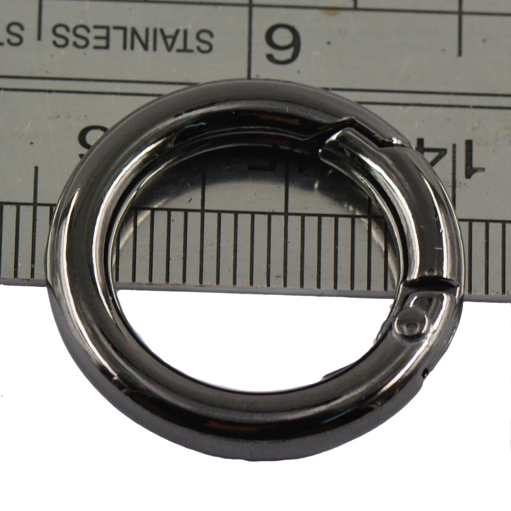 6Pcs Alloy Backpack Plated Alloy Round Spring Snap Hooks Clip Keychain Hanging Crafts Camping Handbag  Ring