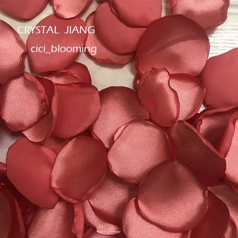 Коралловый цвет лепестки для свадебный цветок девушка лепесток розы 100 шт./лот реальное изображение