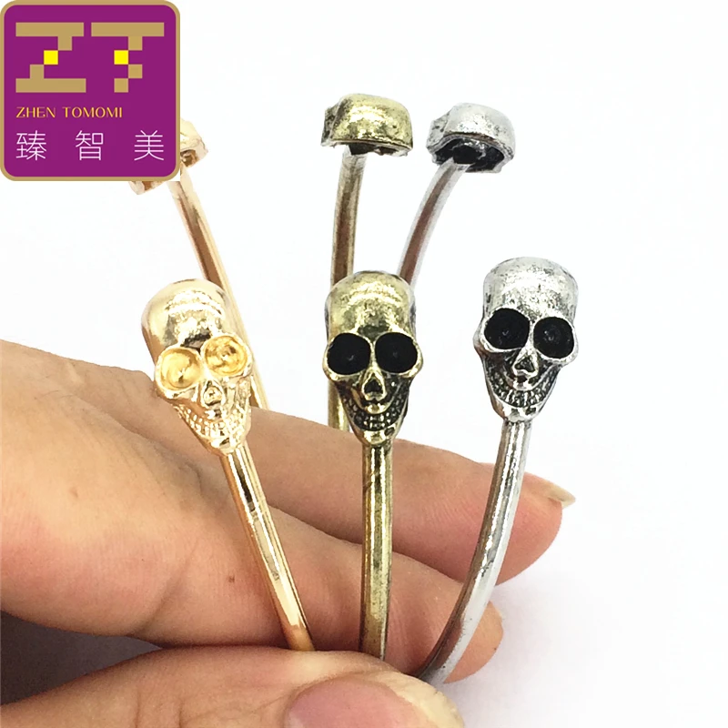 

3 Color Hot Fashion Vintage Retro Skeleton Engraving Adjustable Big/small Open Charm Cuff Bracelets Bangles Women Jewelry Gift