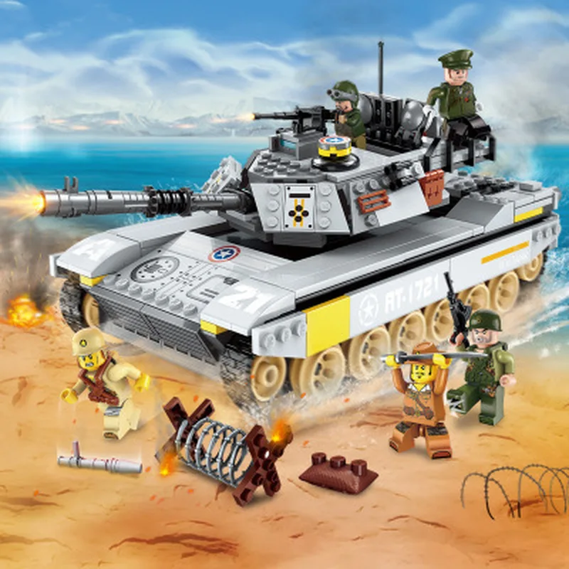 

482Pcs/set Cool Battlefield Series Tank Toy for Kids Gift Boy Military Model Building Blocks Legoing City Overlord Tank Toy