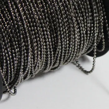 

Gunmetal Black Tone 9 Colors Iron Metal 1.2/1.5/2/2.4/3.2/4.2mm Ball Beads Jewelry Links 100 Meters Fashion Necklace Chains