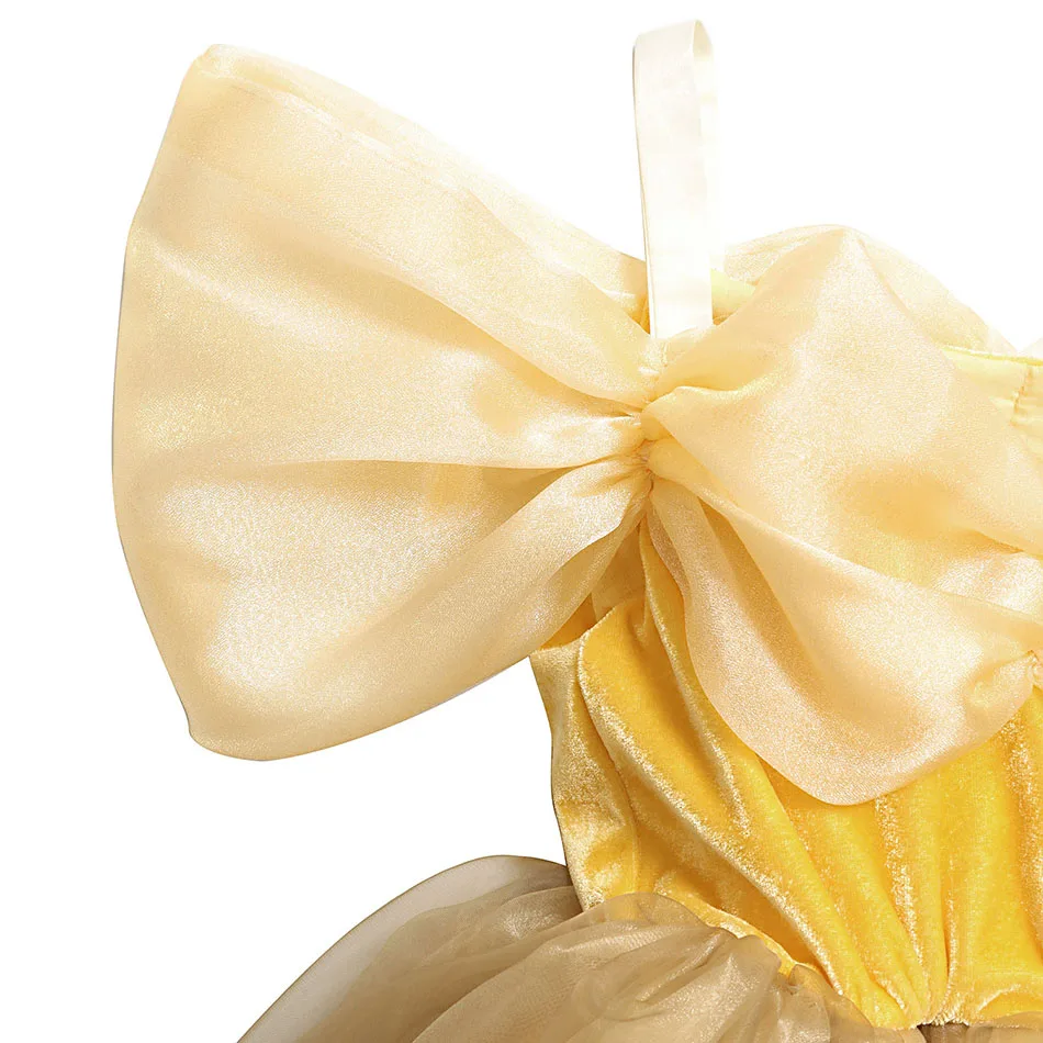 Girls Princess Belle Dress Up Costume - Cosplay Aurora Cinderella Bella Beauty and the Beast Sleeping Beauty Fancy Dresses by YOFEEL image 3