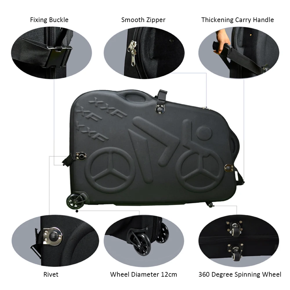 Top XXF EVA Bike Transporter Bag with Wheel for 26"/700C/27.5" Mountain Road Bike Clam Shell Design Travel Transport Equipment 9 Top XXF EVA Bike Transporter Bag with Wheel for 26"/700C/27.5" Mountain Road Bike Clam Shell Design Travel Transport Equipment 9