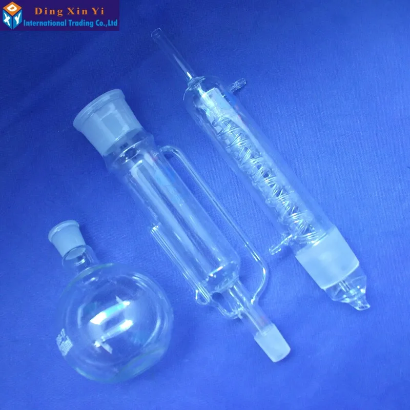  500ml Glass Soxhlet extractorExtraction Apparatus soxhlet with coiled condensercondenser and extrac