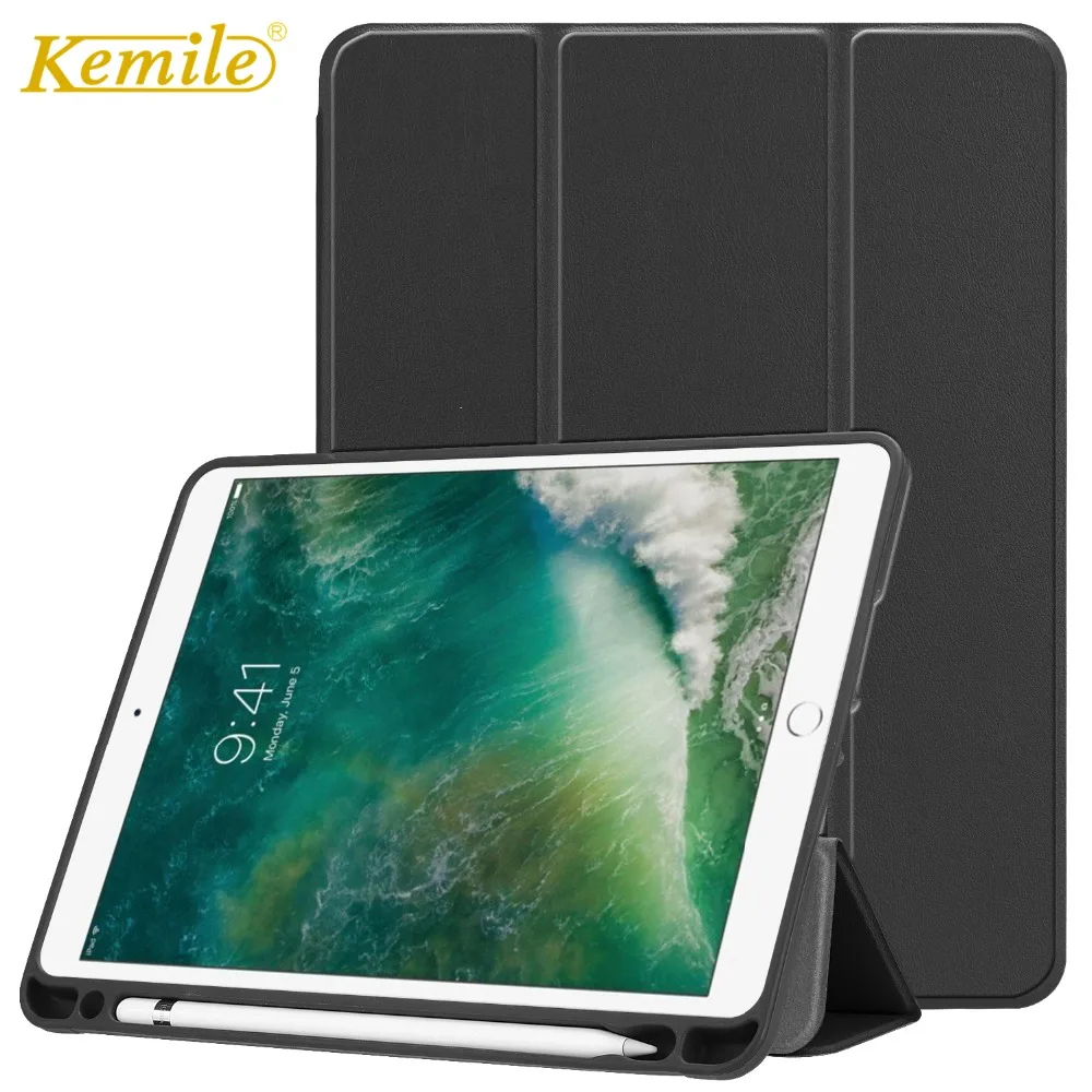 

Kemile Case For ipad 2018 9.7 Ultra Slim Cover Protective With Apple Pencil Holder Cover For New iPad 2018 9.7 A1893 A1954 Case