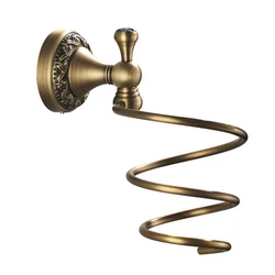 Antique Bronze Bathroom Accessory Set with Towel Shelf, Soap and Toilet Paper Holders (Hair dryer holder)
