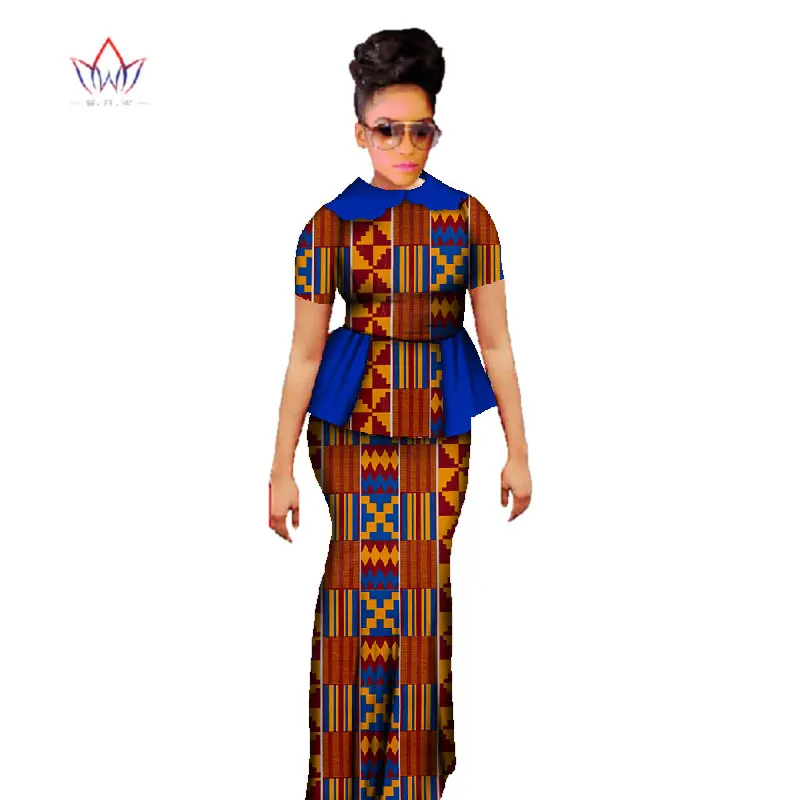 Африканская восковая юбка с принтом размера плюс Дашики, наборы, традиционная одежда для женщин, Базен Riche, Африканский комплект из двух предметов, юбка, WY397 - Цвет: 26