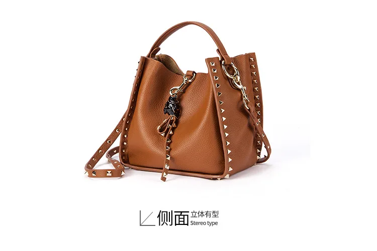 Новая весенняя женская сумка с имитацией дизайна с кошельком кожаная женская сумка через плечо с заклепками винтажная сумка через плечо для покупок 6372JM