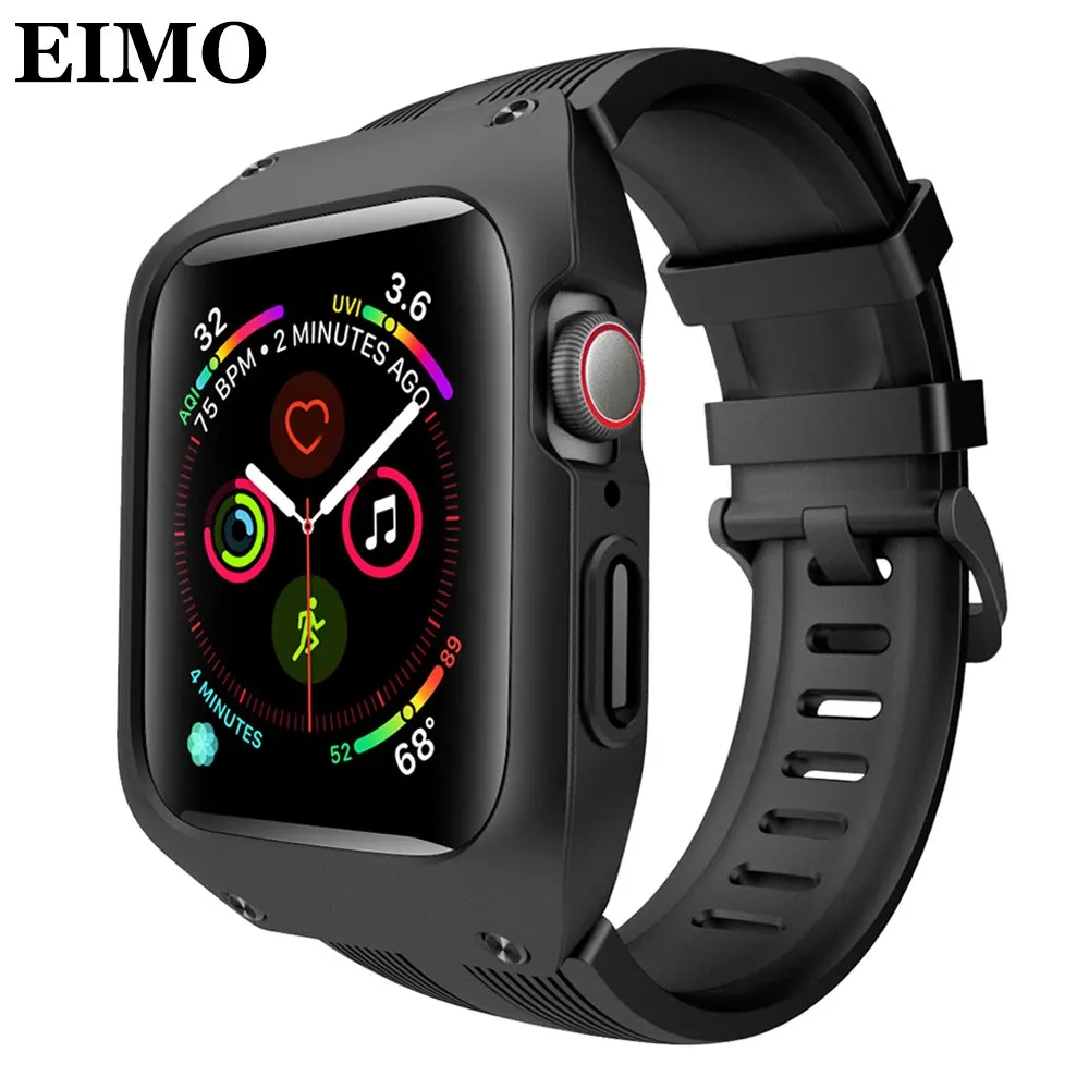 

sport waterproof strap+case For Apple Watch band 4 iwatch band 44mm pulseira correa Bracelet apple watch 4 watchband