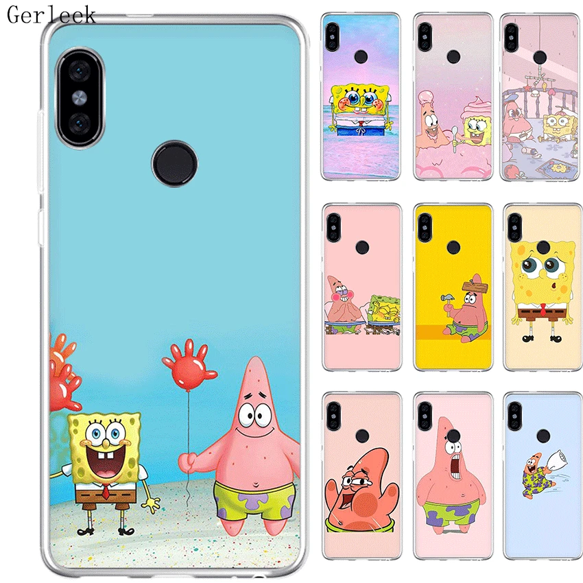 

mobile Phone Case For Xiaomi Redmi Note 6 7 3 Pro 4 4X 5 5A Cover SpongeBob SquarePants Bag Shell