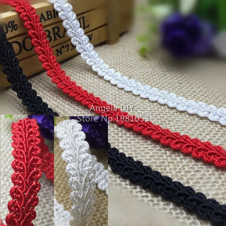 

25Meters/ lot Special Braided Lace Trim Lace Ribbon Accessory Curtain Decoration Handmade Material width 1.2cm /3colors