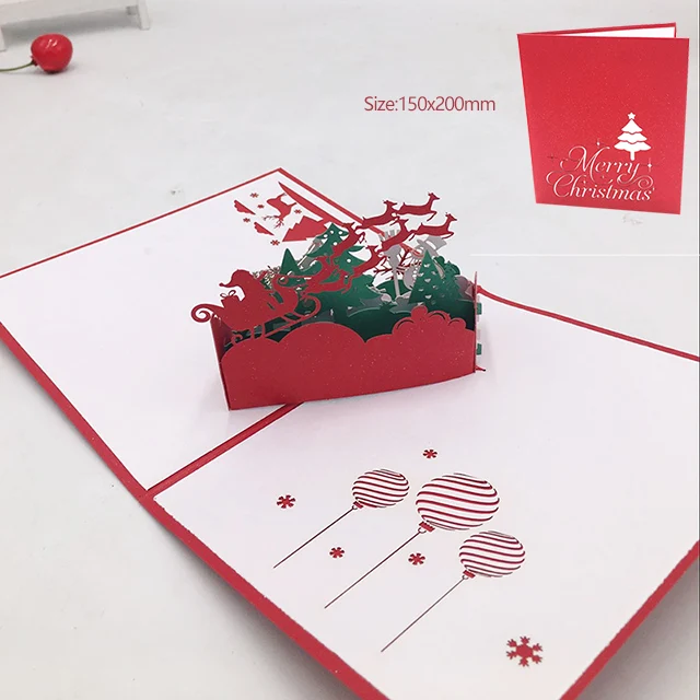 Новинка Рождественская открытка 3D всплывающие открытки с Рождеством зимний праздник поздравительные открытки подарки Снежинка - Цвет: 12