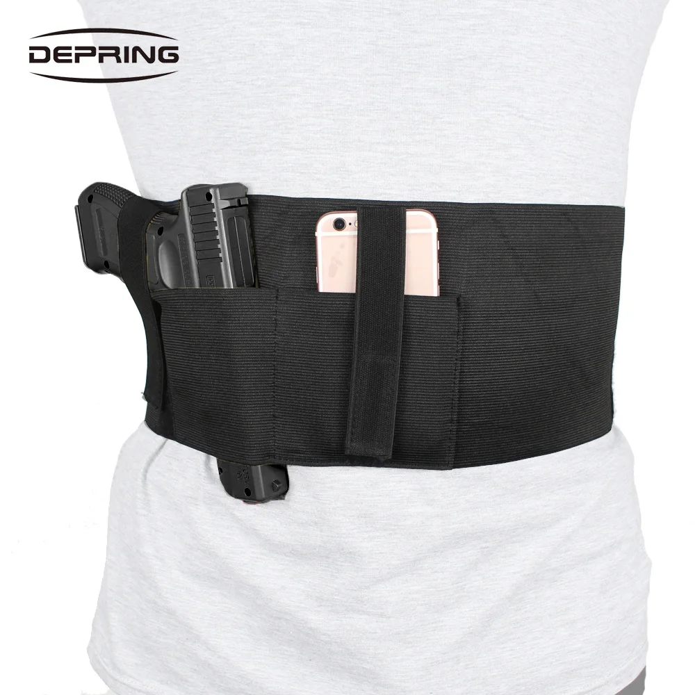 Elastic Belly Band Holster for Concealed Carry Ambidextrous Handgun