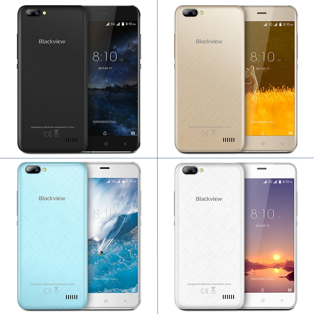 Оригинал Blackview A7 мобильный телефон 3G MTK6580 четырехъядерный 5 0 дюймов ips HD 1 ГБ