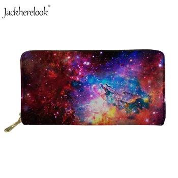 

Jackherelook Galaxy Star Printed Fashion Long Wallets Women Coin Purses Long Clutch Card ID Holder Burse Bags For Teenager Girls