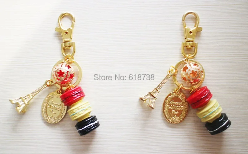 2015 New Macaroon keychain w Christmas ball-red 