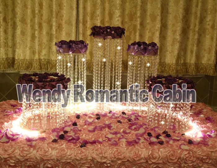 

5PCS Diameter(20cm 25cm) Party Crystal Cake Stand -Wedding decoration-Bling Wedding Centerpiece-Sparking Cake Display