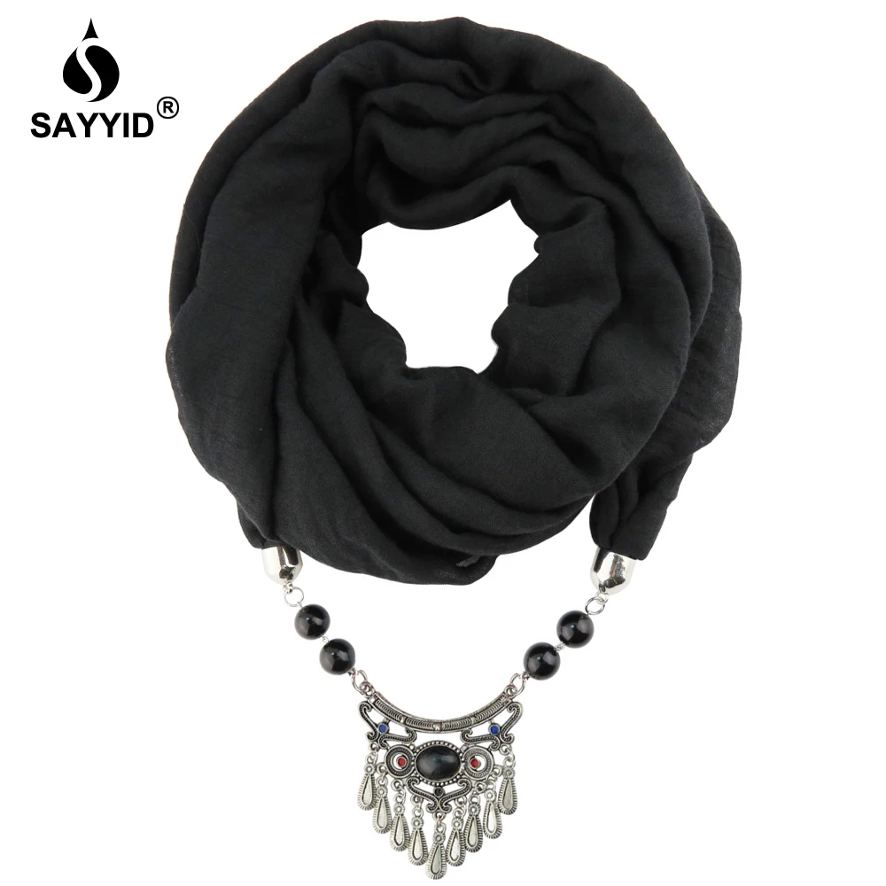 

Design Vintage ethnic style jewelry pendant scarf necklace for women Fashion luxury brand scarf jewelry necklace in stock NS-11