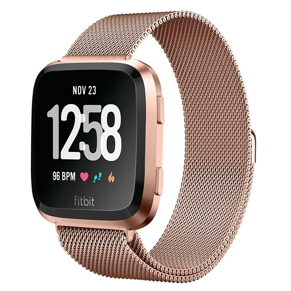 Milanese Stainless Steel Watch Band Strap for Fitbit Versa Smart Watch (Size L)