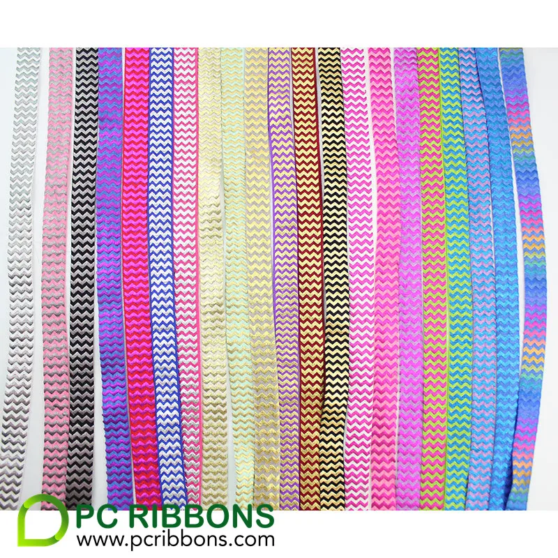 5/8''16mm free ship print chevron fold over ribbon for sewing elastic