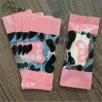 

200 Pcs/Lot DIY Handmade Nougat Candy Packaging Bag Black Fleck Milk Candy Taffy Wrapper Food Packing Mini Bag