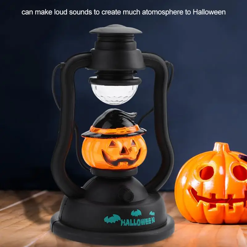 

Halloween LED Night Light Lantern Colorful Flash LED Lantern Sound Night Light Lamp with Handle Halloween Pumpkin Light Decor