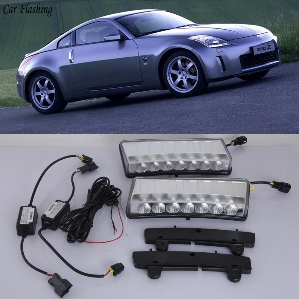 Car flashing 1Pair DRL For Nissan 350Z Z33 2003 2004 2005 2006 2007