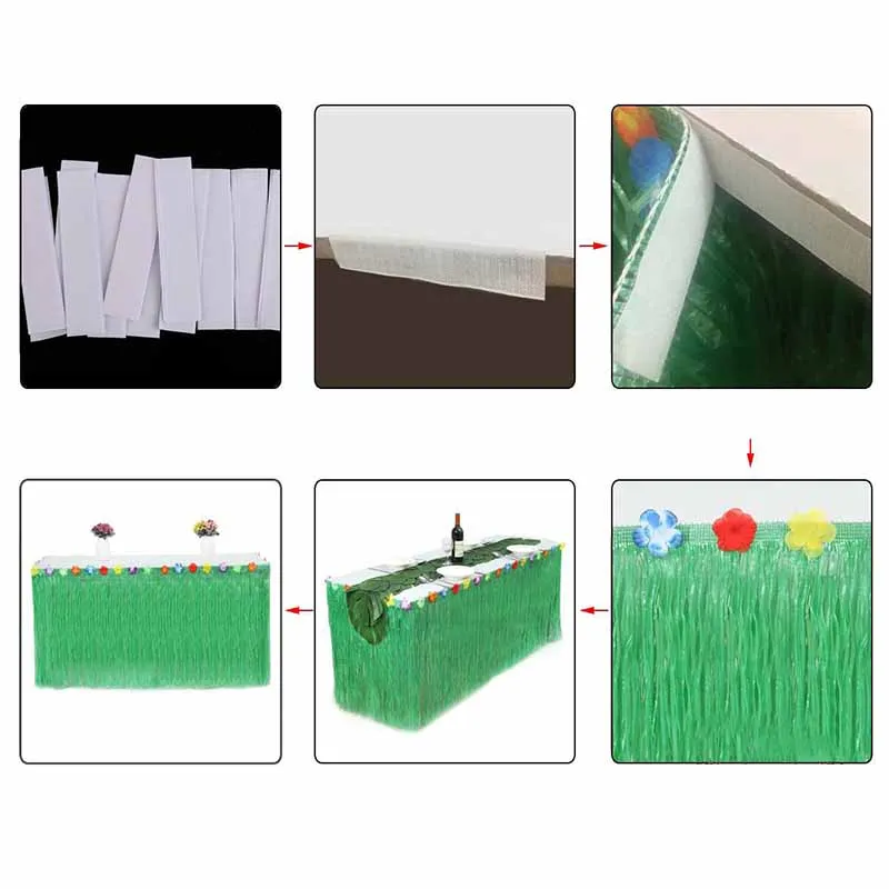 Гавайские вечерние юбки для стола желтого и зеленого цвета, высококачественные Гавайские декоративные украшения для пикника «сделай сам» для детей и взрослых, декор для дня рождения, свадебное украшение