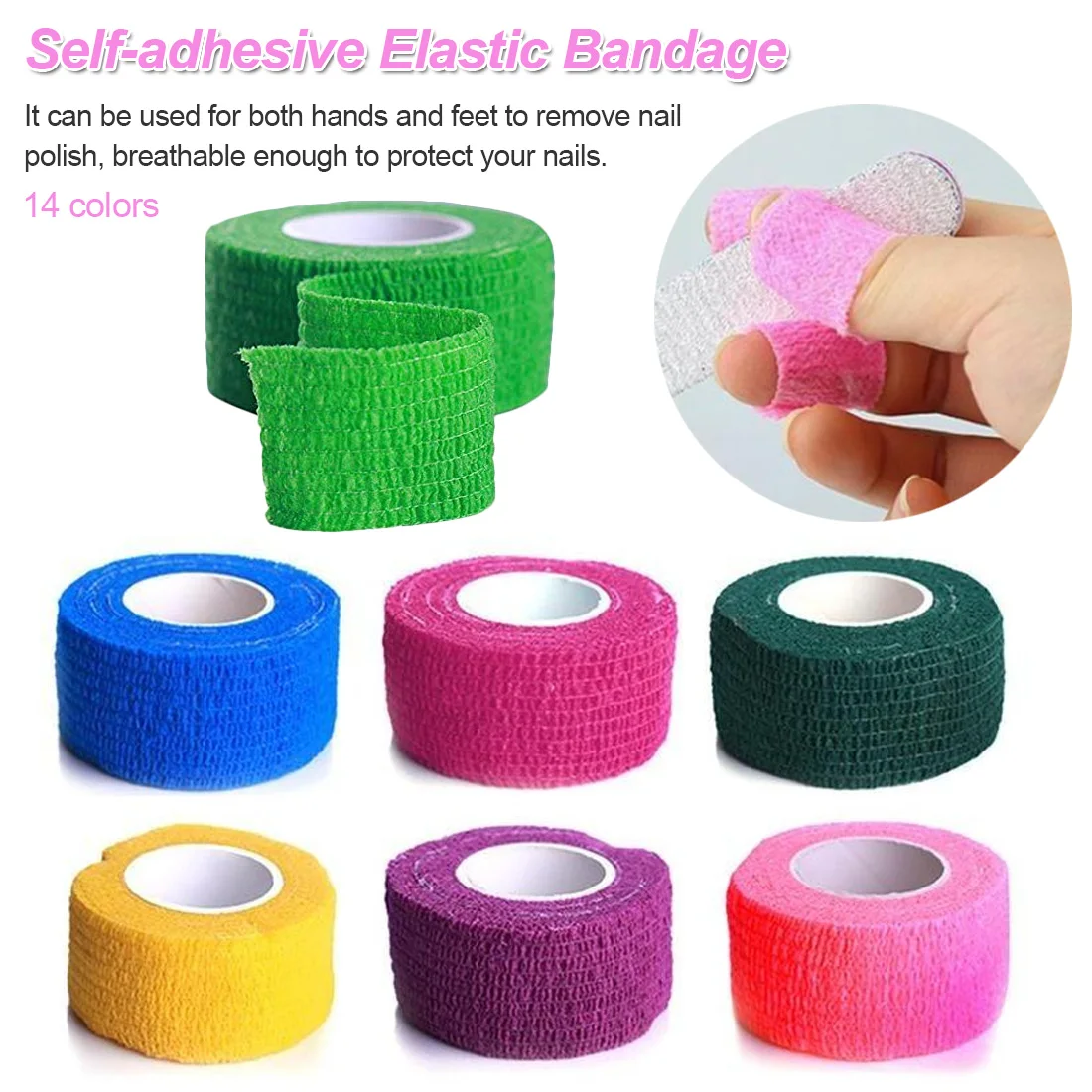 

Nail Care Sport Self Adhesive Elastic Bandage Wrap Tape Elastoplast For Knee Support Pads Finger Ankle Palm Shoulder