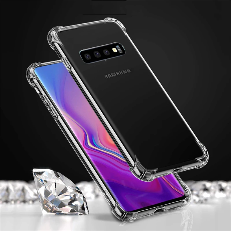 

Crystal Clear Case for Samsung Galaxy S10 Plus Case 360 Shockproof Soft Capa for Samsung Galaxy S10e case Four Gasbag Back Cover