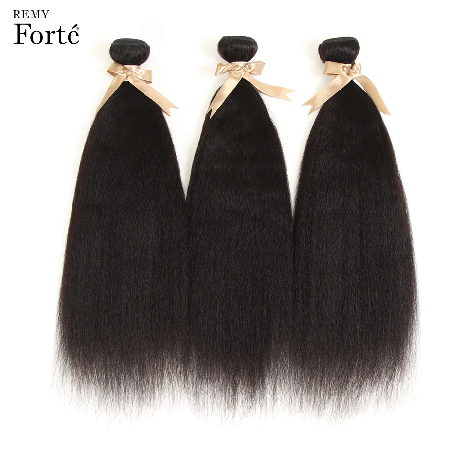 

Remy Forte 30 Inch Bundles With Closure YAKI STRAIGHT Human Hair Bundles With Closure Brazilian Hair Weave Bundles 2/3 Bundles
