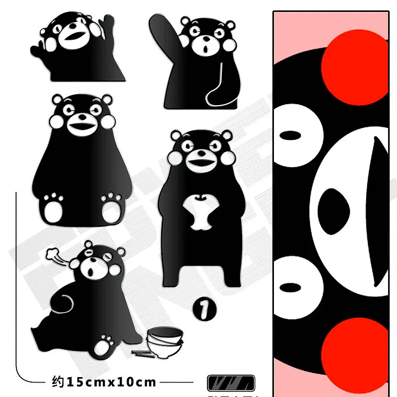 

1 Sheet AC Cute Japanese Cartoon Kumamon Waterproof Metal Adhesive Decal Sticker for Phone Laptop Decals Stickers Kids DIY Toy