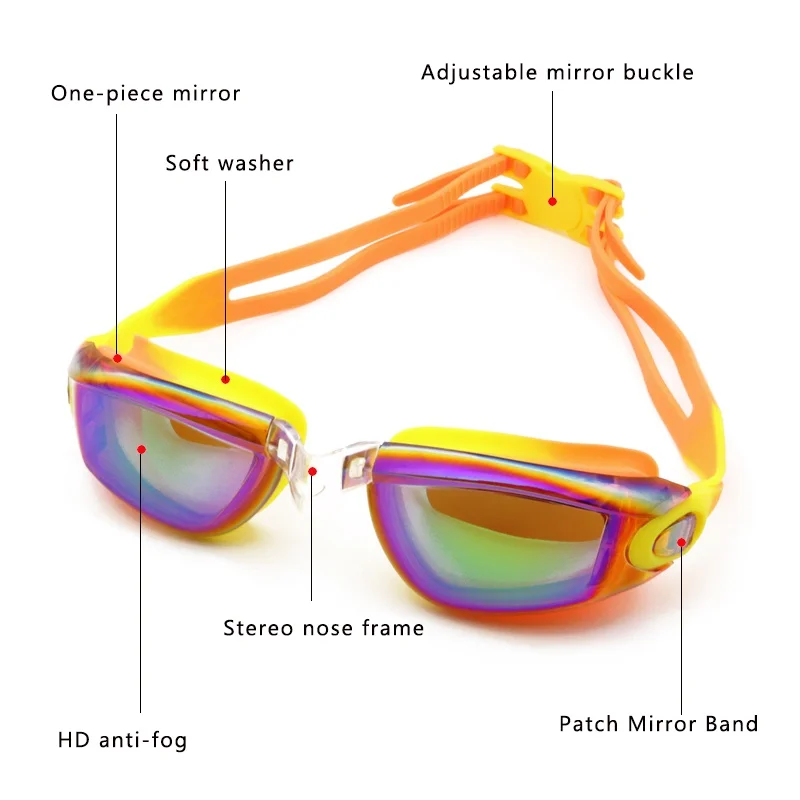 Детские водонепроницаемые очки для плавания с защитой от ультрафиолета, противотуманные линзы, силиконовая оправа, детские очки для плавания, аксессуары для бассейна ming