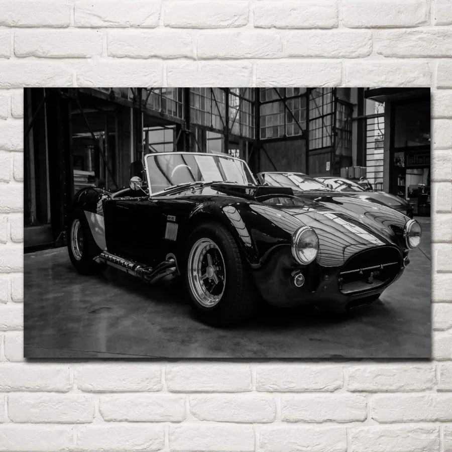 AC Cobra Shelby Classic Car Framed Canvas Photo Wall Art Picture Home Decor