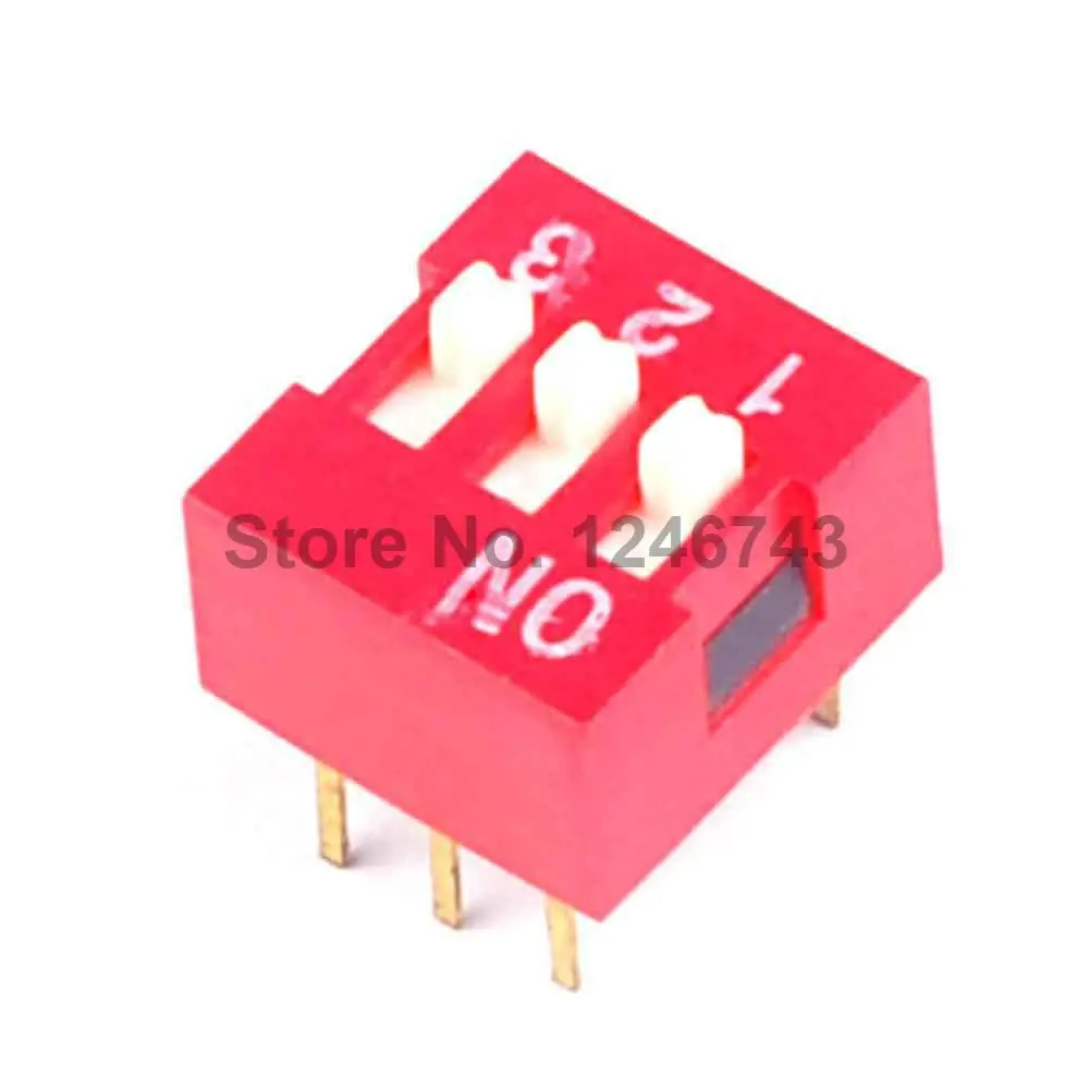 

100PCS 2.54mm 3Pin Flat Dial Switch Toggle Switch DIP Switch