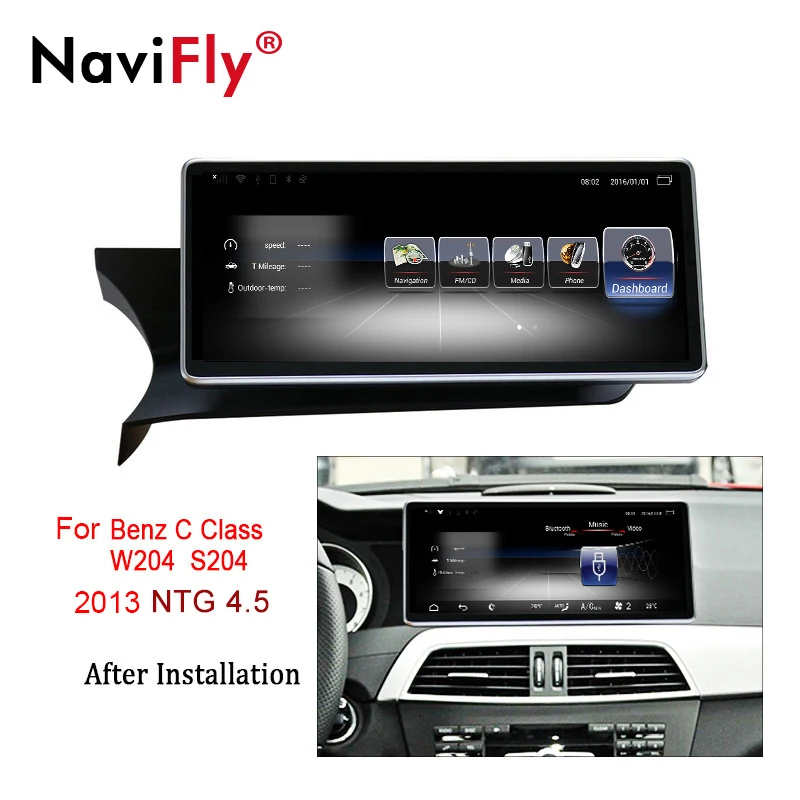 NaviFly 4G LTE 3 ГБ ОЗУ 10,2" Android 7,1 автомобильный мультимедийный плеер для Benz C-Class W204 S204 2011-2013 wifi BT поддержка 4G sim-карты - Цвет: 2013 NTG 4.5
