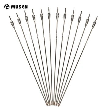

Spine1200 Fiberglass 6/12/24pcs 30" Arrow Black and White Fiberglass Arrow for Recurve Bow Archery New Training Archers K